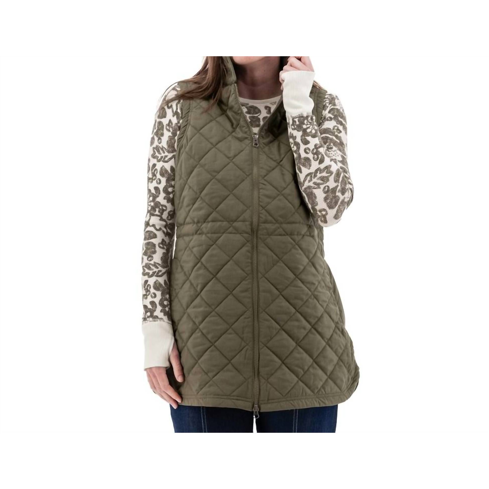 New Aventura Flurry Quilted Vest In Olive